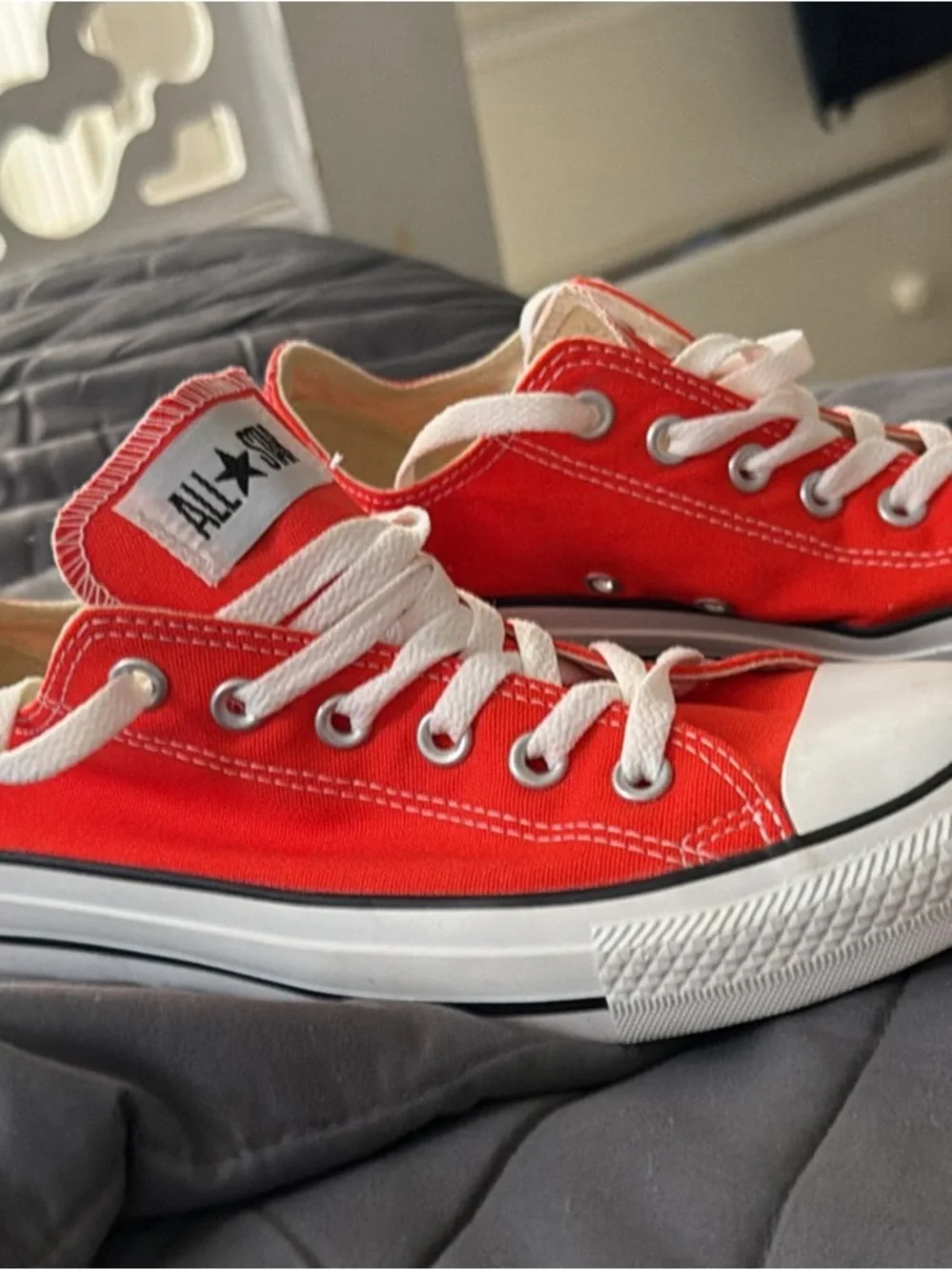 Converse Kids Low Top Sneakers in Bright Red with White Accents